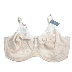 Wacoal Champagne and Ivory Lace Bra Sz 46H NWT Retro Pinup Neutrals Nude
